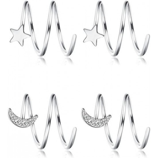 2Pair Twist Crawler Earrings Double Hoop Climber Cuff Earrings For Women Star Moon Butterfly Cartilage Wrap Earrings Heart CZ Minimalist Piercing Earring Hypoallergenic 2Pair Twist Crawler Earrings Double Hoop Climber Cuff Earrings For Women Star Moon Butterfly Cartilage Wrap Earrings Heart CZ Minimalist Piercing Earring Hypoallergenic